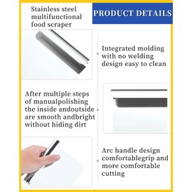 HZAOPZE Multi-Purpose Kitchen Helper Made of 304 Stainless Steel, 13 x 14.5 cm, Vegetable Scoop, Kitchen Spatula, Cooking Scoop