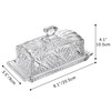 Set of Two 8" Glass Butter Dish with Lid Glass
