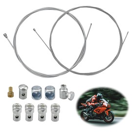 GETRICH 2 pieces 2 m motorcycle universal cable pulley with 9 x nipples | Universal repair kit Bowden cable throttle cable clutch cable bicycle scooter moped for moped, scooter, bicycle