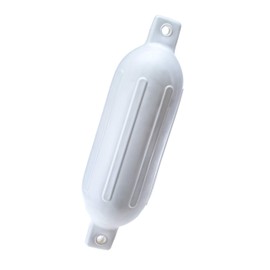 Seachoice Twin Eye Ribbed Boat Fender, White, 6-1/2 in. X 23 in.