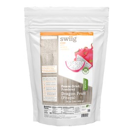 swiig Freeze-Dried Powdered Dragonfruit (Pitaya), No Sugar Added, Non-GMO & Vegan, 1lb - 113 Servings