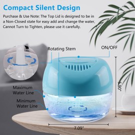 ap airpleasure Water-Based Purifier Air Washer, Air Revitalizer & Freshener, Air Fresher with 7 LED Color Changing Light for Rooms (Blue)