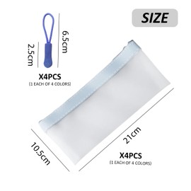 4 Pieces of Transparent Pencil Cases and 4 Pieces of Lanyards, Large-Capacity Pencil Cases, Stationery Storage Bags, PVC Pencil Cases, Student Stationery, School Supplies, Portable Pencil Cases