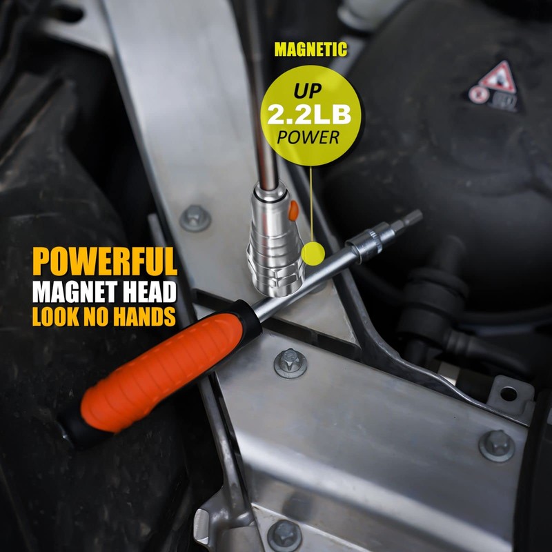 Magnetic Pickup Tool, Gifts for Men, Telescoping Magnet Flashlight, Gifts
