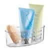 iDesign Plastic Suction Cup Hanging Shower Basket for Bathroom, Clear,