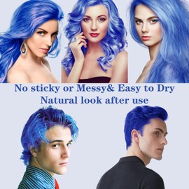 HaiolorPro Blue Temporary Color Wax Washable for Men and Women Hair Color Wax Hair Color Wax for Party Cosplay Hair Makeup Paint Wax One Day Hair Color (Blue)