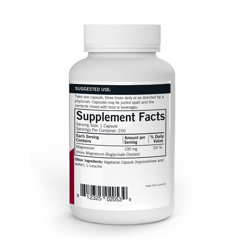 Kirkman - Magnesium Bisglycinate Chelate - 250 Capsules - Relaxes