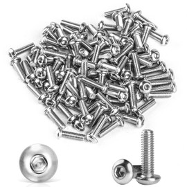 30 Stück M8 Schrauben Set, M8 x 16mm Linsenkopfschrauben mit Innensechskant Schrauben, A2 V2A Edelstahl Rundkopfschrauben Flachkopfschrauben Innensechskantschrauben Maschinenschrauben