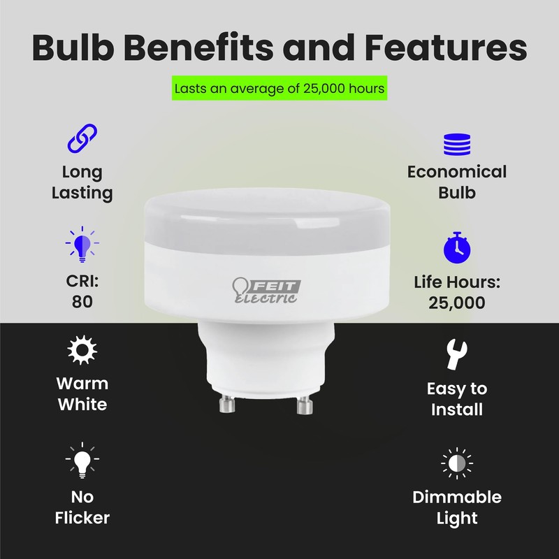 Feit Electric PU60/830/LED/GU24 60W EQ DM Squat LED Light Bulb