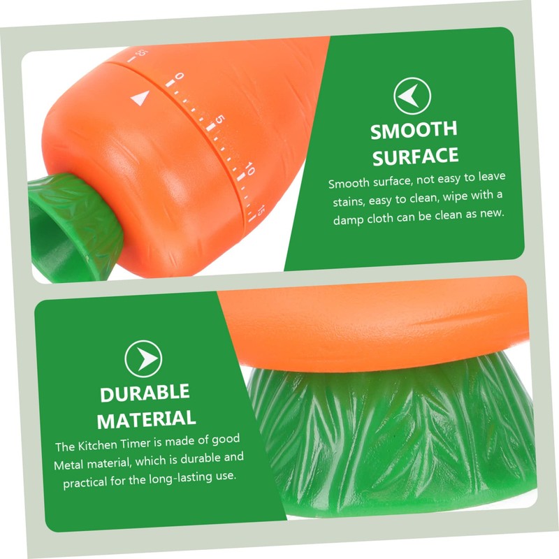 iplusmile 2Pcs Kitchen Countdown Timer Cartoon Carrot Mechanical Timer for