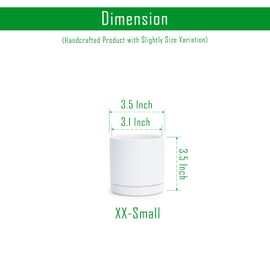 D'vine Dev Set of 3 Plants Pots, 3.5 Inch Ceramic Planter Pot for Plants with Drainage Hole and Saucer, White, 94-N-A-1