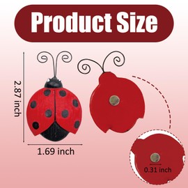 6 Pcs Ladybug Refrigerator Magnets, Resin Insect-Themed Magnets, Cute Home & Office Decor for Fridges, Whiteboards, Magnetic Surfaces