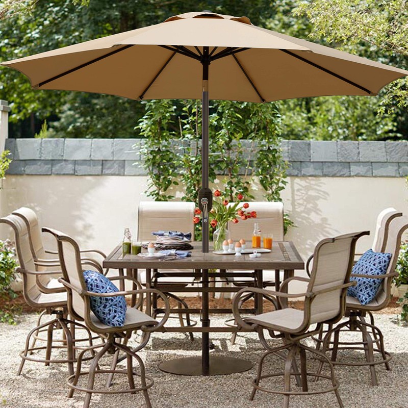 Blissun 9' Outdoor Patio Umbrella, Outdoor Table Umbrella, Yard Umbrella,