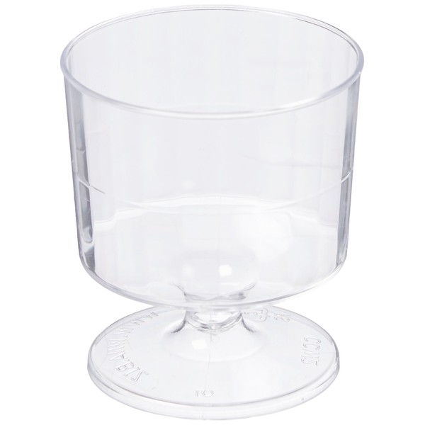 Classicware Rigid Plastic 1-Piece Pedestal Wine Glass, 2 Ounce Capacity, Clear (240-Count)