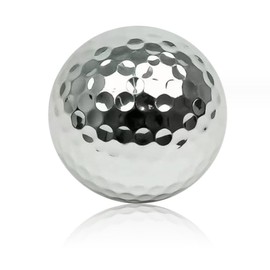 Aolowewin Electroplated Gold Golf Balls, Silver Golf Balls, Novelty Golf Ball for Gift Present and Display Decoration, 3 Layers Practice Golf Ball for Play (10-Pack, Silver Golf Balls)