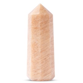 Peach Moonstone Healing Crystal Tower Obelisk – Crystals and Healing Stones for Meditation, Reiki, Chakra Balancing, and Crystal Grids – Crystal Points for Home or Office – Spiritual Decor & Gift