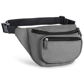 Fanny Pack, AirBuyW 3 Zippered Compartments Adjustable Strap Crossbody Festival Workout Concert Traveling Running Biking Sport Fashion Waist Fanny Pack Bag For Women Men Grey