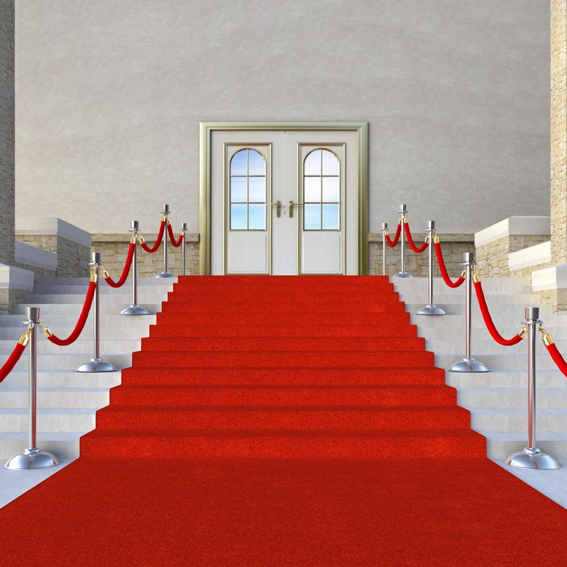 Okllen 4 Pack Red Velvet Stanchion Rope, 5 Feet Crowd