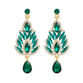 TOFBS Earrings for Women Quartz Gemstone Flowers Drop Earrings 14K Gold-Plated Multicoloured Cubic Zirconia Gifts Accessories Jewellery Gifts, ✰