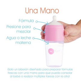 PopYum - Set de Biberones Anticólicos para Bebé para Mezclar Fórmula Multi Etapa, 2 botellas de 5oz/150ml con tetinas de flujo lento #1y 2 botellas de