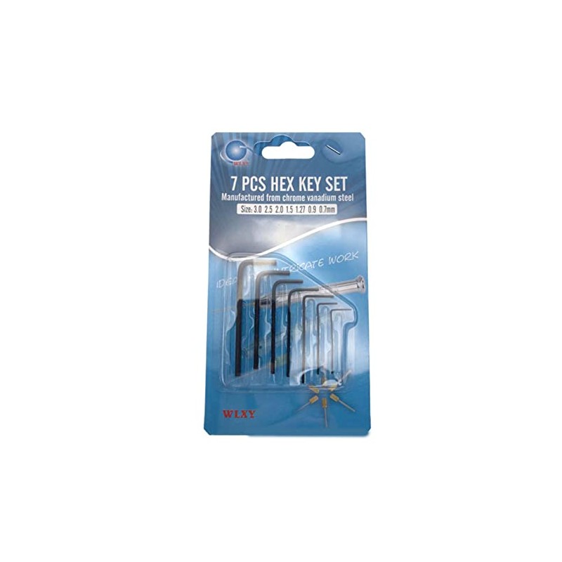 New 7Pcs 0.7mm-3mm Mini Hexagon Allen for Key Set Wrench