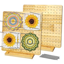 2 Pack 11.4" Blocking Boards for Crochet with 30 Pins, Granny Square Blocking Mats & Knitting Tools for Crochet Projects Ideal Women's Birthday Gift for Crafters