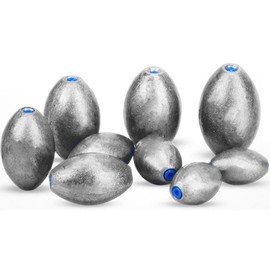 FANGBLUE Egg Shape Lead Fishing Sinker 3/8oz (10g) Oval Drop Shot Bass Fishing Weight Casting Sinkers for Saltwater Freshwater (20Pcs 10g)