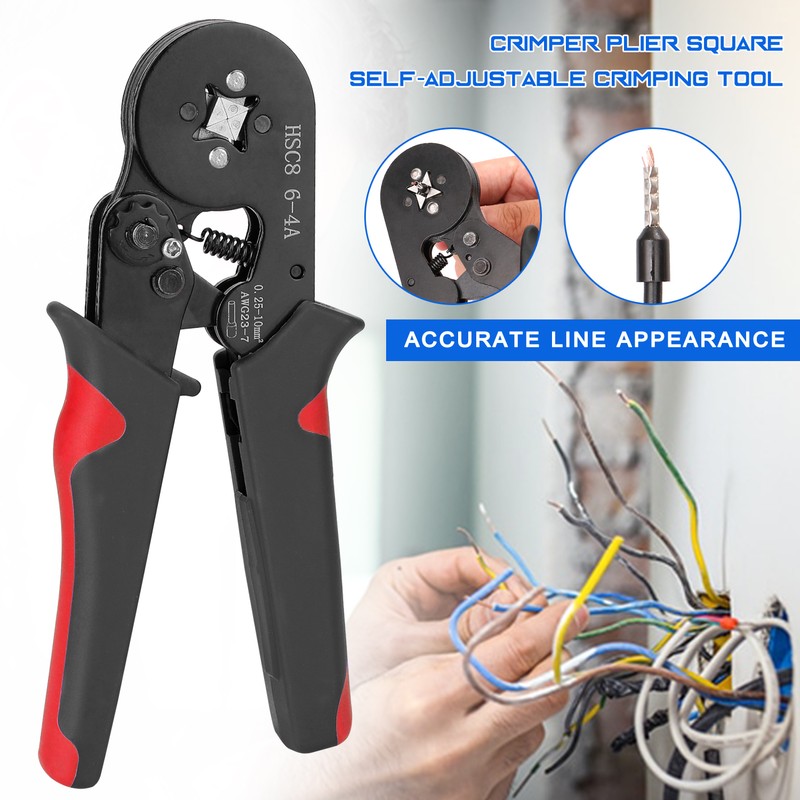 HSC8 6-4 0.25-10m㎡ AWG23-7 Ferrule Crimping Tool Kit High Hardness