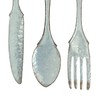 Zeckos Galvanized Grey Metal Fork, Spoon, and Knife Farmhouse Kitchen