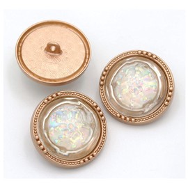 5 PCS Retro Decoration Buttons Metal Round Buttons DIY Apparel Sewing Accessories(Golden-1,25mm)