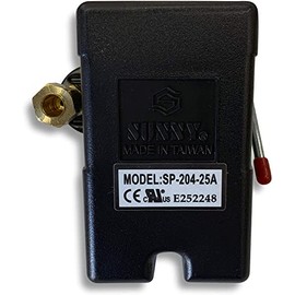 Sunny-L4, 95-125 psi, Four Port Pressure Switch w/ On/Off Switch & Unloader, 25 amp