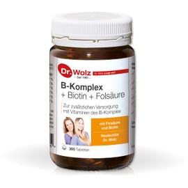 B-Komplex + Biotin + Folsäure Hefetabletten | B-Vitamine | 300 Tabletten