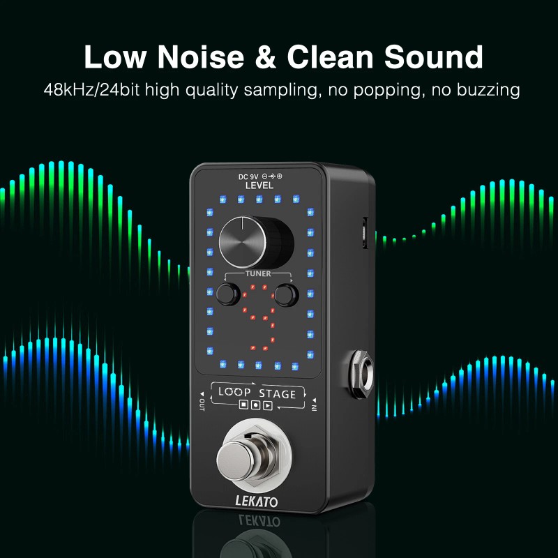 LEKATO 9 Loops 40 Minutes Record Looper Guitar Pedal Guitar
