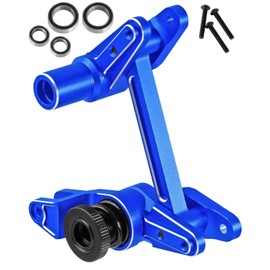 BRCatWPark Aluminum Tie Rod & Servo Horn Upgrades Part for 1/10 WideMaxx/X-Maxx,RC Fixed Link Steering Servo Arm,RC Truck Mode #89086-4,#89076-4,Navy Blue