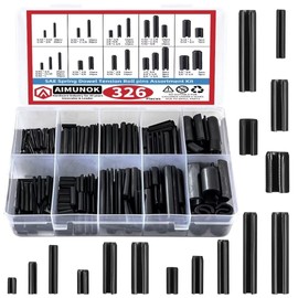 AIMUNOK 326PCS Roll Pin Set - 24 Sizes Spring Dowel Tension Roll Pins - 1/8 1/4 3/8 1/16 5/64 3/32 5/16 5/32 7/32 Split Expansion Pin Assortment Kit for Home Improvement…