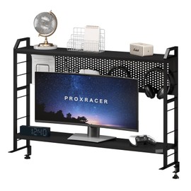 PROXRACER Ergonomic Monitor Stand for 42" and Up Tables, Adjustable Shelf, Rust-Free Metal Frame, Supports 200 lbs, Easy Assembly, Suitable for Gaming and Office
