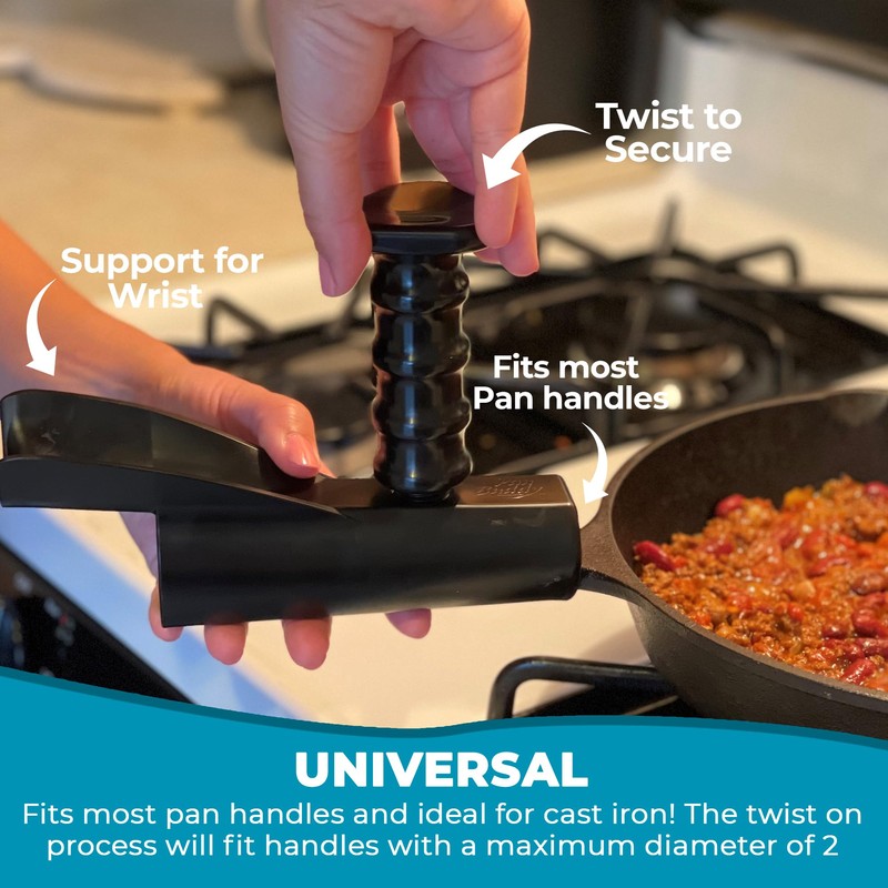 Pan Buddy™- Vertical Attachment for Pan Handle- Adds Leverage and