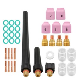Thomletha TIG Welding Gas Lens Kit 37pcs - Fits WP 9/20/25, DB/SR Torches - Includes 10 Cup, Gas Lens Collet Body, Nozzles, Gaskets - Tig Welder Replacement Accessories