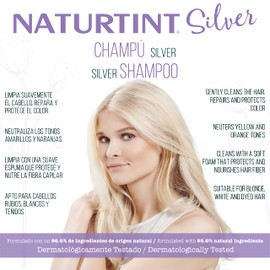 Naturtint Violet Colour Shampoo | Removes Unwanted Yellowish and Copper Tones on Blonde, White and Bleached Hair | 96.6% Natural Ingredients | 330 ml