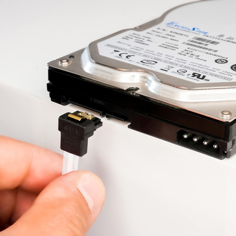 BIGtec SATA Cable 1m transparent gerade/unten