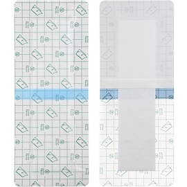 25 Pcs Waterproof Shower Protector Bandage 4"x12" for Post Knee Replacement Hip Surgery Long Surgical Incision Adhesive Larger Wounds Cover Island Dressing Bordered Gauze