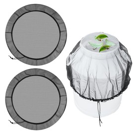 2 PCS Regentonnen Netz Ø80cm mit Kordelzug, Feinmaschige Netzabdeckung für Regentonne, Wassereimer Abdeckung aus Polyester gegen Laub Insekten Mücken, Schutznetz für Garten und Terrasse