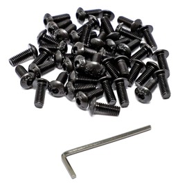 iexcell 100 Pcs M4 x 10mm Thread Pitch 0.7 mm Alloy Steel 10.9 Grade Hex Socket Button Head Cap Screws Bolts Kit, Black Oxide Finish
