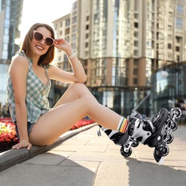 METROLLER Inline Skates for Girls and Boys, Women, Men 4 Sizes Adjustable Inline Skates with Light Up Wheels, Illuminating Beginner Skates for Kids & Adult Youth.