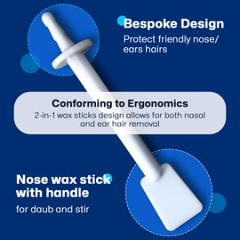 Nose Waxing Sticks from Wokaar, Bespoke Nose and Ear Hair Wax Kit Applicators Accessories for Easy Effective Face Eyebrows Nasal Ears Hair Removal Perfect Refill Pack, Wax and Wipes Sold Separately