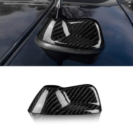 AIRSPEED Shark Fin Antenna Cover Carbon Fiber Car Radio Signal With Adhesive Base for Mini Cooper R55 2007-2014, R56 2006-2013, Style B (Black)