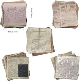 Misscrafts 300 Sheets Vintage Junk Journal Pages Antique Looking Scrapbook Paper Newspaper Sheet Geographical Kraft Paper for Scrapbooking Decoupage Background DIY Craft Decoration