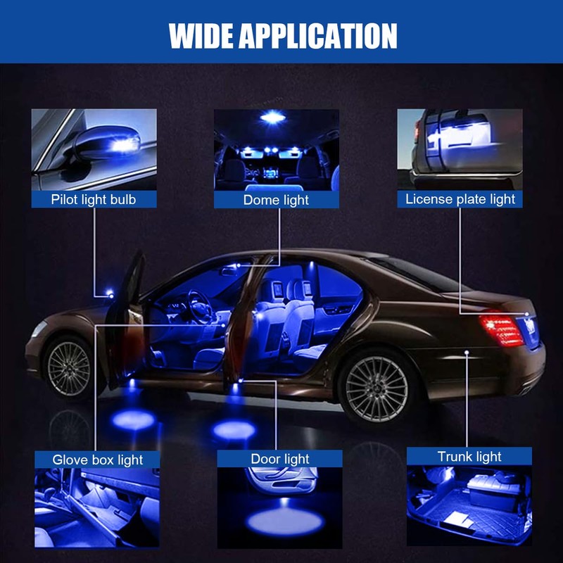 smilfuy 578 211-2 212-2 LED Extremely Bright Bulbs, 1.6" 6000K
