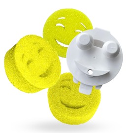 Smilyeez Smile Head for Scotch Brite Dishwand with Yellow Scrub Moji Sponges
