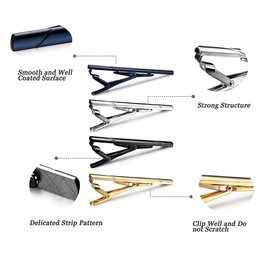 Minimalist Metal Tie Clips for Men Tie Bar Clip Necktie Pinch Clip Clasp Clamp for Business Wedding Party Casual or Formal Occasions(Gold)